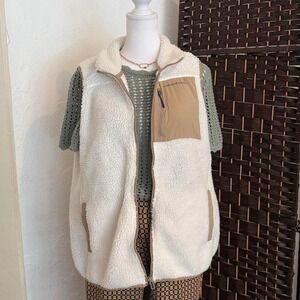 Vineyard Vines Cream Vest Women's Preppy Coastal Granny Core Size Large